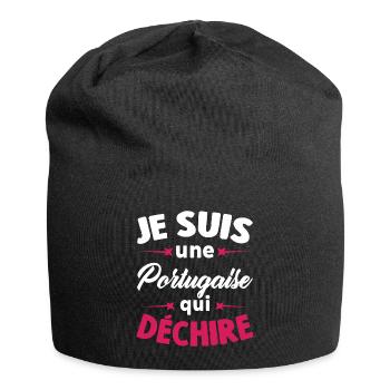 Je Suis Une Portugaise Qui Déchire - Bonnet en jersey - noir - Devant