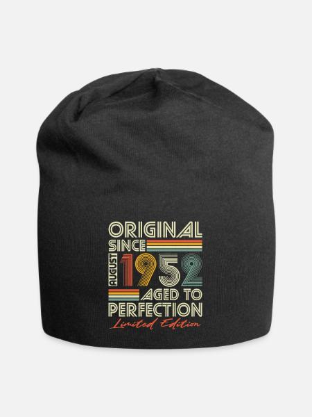 August 1952 Vintage Vintage Retro Birthday - Jersey Beanie - black