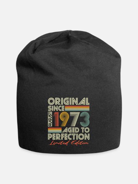 August 1973 Jahrgang Vintage Retro Geburtstag - Jersey-Beanie - Schwarz