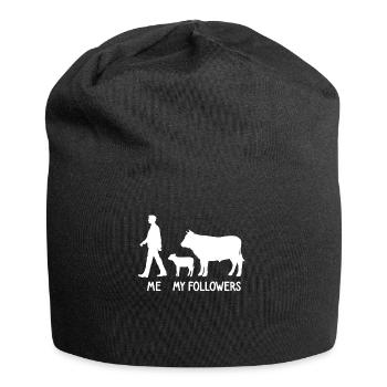 I Mes followers Éleveur de vaches Éleveur Vaches Agriculteur - Bonnet en jersey - noir - Devant