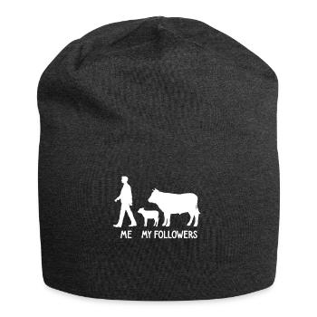 I Mes followers Éleveur de vaches Éleveur Vaches Agriculteur - Bonnet en jersey - charbon - Devant