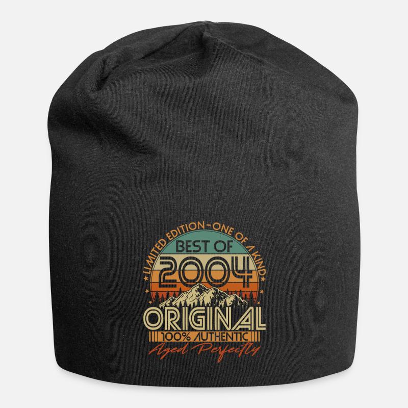 Né en 2004 Vintage Anniversaire Rétro - Bonnet en jersey - noir
