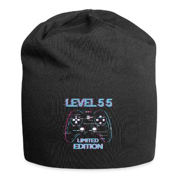 Anniversaire Niveau 55 Gaming Édition Limitée Gamer - Bonnet en jersey - noir - Devant