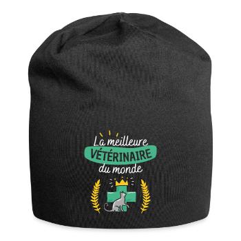 La meilleure vétérinaire du monde - Bonnet en jersey - noir - Devant