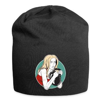 Bodybuilder Leg Day Girl Kettlebells Fitness - Bonnet en jersey - noir - Devant