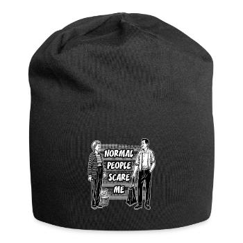 Normal people scare me - Jersey Beanie - black - Front