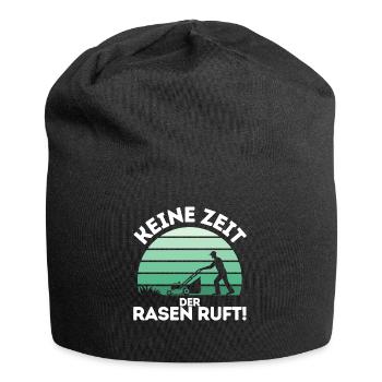 Rasenmäher Rasenpflege Platzwart Rasenflüsterer - Jersey-Beanie - Schwarz - Vorne