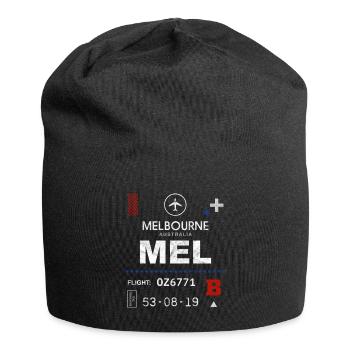 Etikett des Flughafens Melbourne - Jersey-Beanie - Schwarz - Vorne