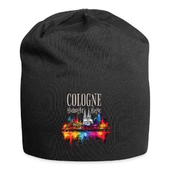 Cologne, Cathédrale De Cologne, Allemagne, Ville, Horizon, Nuit - Bonnet en jersey - noir - Devant
