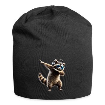 Funny Dabbing Raccoon Farmer Animal Lover Dab - Jersey Beanie - black - Front