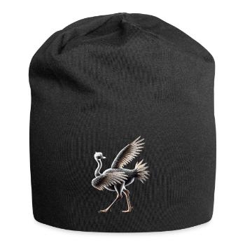 Lustiges Dabbing Straus Vogel Tierliebhaber Strauß - Jersey-Beanie - Schwarz - Vorne