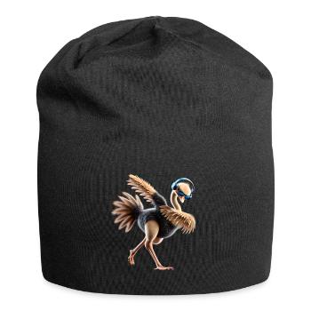 Lustiges Dabbing Straus Vogel Tierliebhaber Strauß - Jersey-Beanie - Schwarz - Vorne