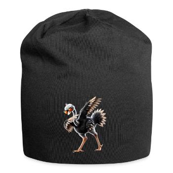 Lustiges Dabbing Straus Vogel Tierliebhaber Strauß - Jersey-Beanie - Schwarz - Vorne