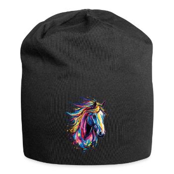 Pferde Motiv Tierliebhaber Pferd Reiten Reiterin - Jersey-Beanie - Schwarz - Vorne