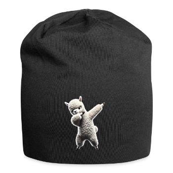 Funny Dabbing Alpaca Llama Animal Lover Safari - Jersey Beanie - black - Front