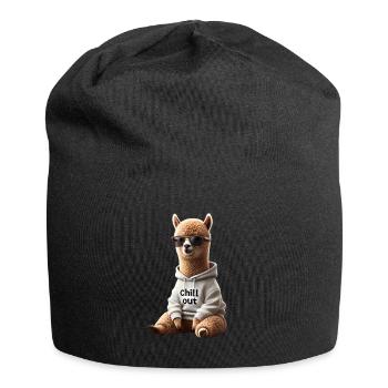 Lustiges Alpaka Chill Out Tierliebhaber Chillen - Jersey-Beanie - Schwarz - Vorne