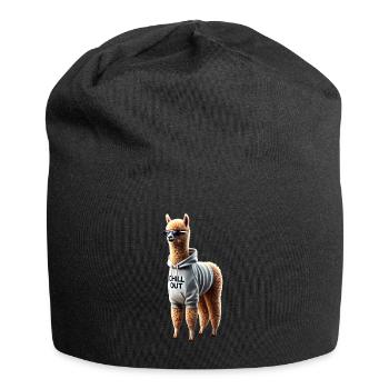 Lustiges Alpaka Chill Out Tierliebhaber Chillen - Jersey-Beanie - Schwarz - Vorne