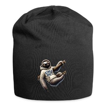 Lustiges Faultier Chill Out Tierliebhaber Chillen - Jersey-Beanie - Schwarz - Vorne