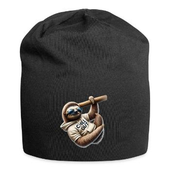 Lustiges Faultier Chill Out Tierliebhaber Chillen - Jersey-Beanie - Schwarz - Vorne