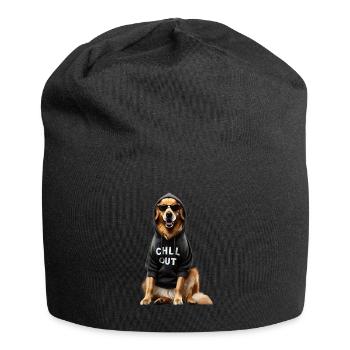 Funny German Golden Retriever Chill Out Dog - Jersey Beanie - black - Front