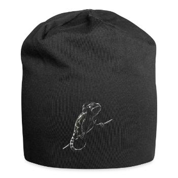 Chameleon Motif Animal Animal Lover Reptile Lizard - Jersey Beanie - black - Front