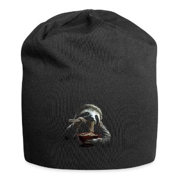 Funny Sloth Art Animal Sloth Ramen Noodle - Jersey Beanie - black - Front