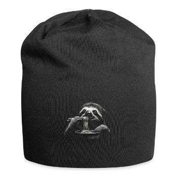 Lustiges Faultier Kunst Tier Sloth Ramen Nudel - Jersey-Beanie - Schwarz - Vorne