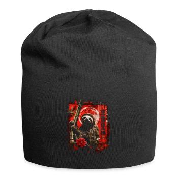 Lustiges Faultier Kunst Tier Sloth Wildtier Tiere - Jersey-Beanie - Schwarz - Vorne