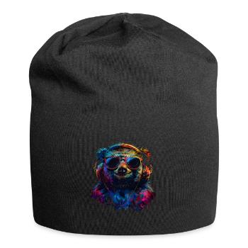 Lustiges Faultier Kunst Tier Sloth Wildtier Tiere - Jersey-Beanie - Schwarz - Vorne
