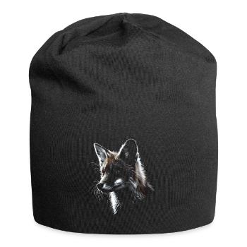 Lustiges Fuchs Fox Kunst Tier Natur Wildtier Tiere - Jersey-Beanie - Schwarz - Vorne