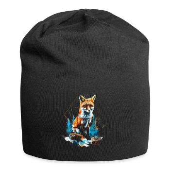 Drôle Renard Renard Art Animal Nature Animaux Animaux Sauvages - Bonnet en jersey - noir - Devant