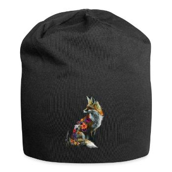 Lustiges Fuchs Fox Kunst Tier Natur Wildtier Tiere - Jersey-Beanie - Schwarz - Vorne