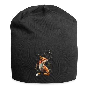 Funny Fox Fox Art Animal Nature Wildlife Animals - Jersey Beanie - black - Front