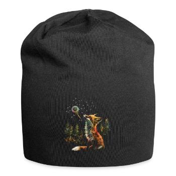 Funny Fox Fox Art Animal Nature Wildlife Animals - Jersey Beanie - black - Front