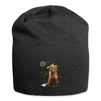 Lustiges Fuchs Fox Kunst Tier Natur Wildtier Tiere - Jersey-Beanie - Schwarz - Vorne