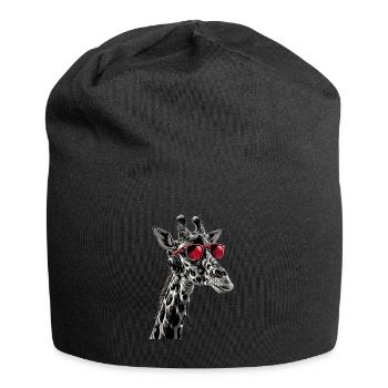 Giraffe Motif Animal Animal Lover Headphone Art - Jersey Beanie - black - Front
