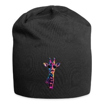 Giraffen Motiv Tier Tierliebhaber Wildlife Safari - Jersey-Beanie - Schwarz - Vorne