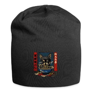 Motif Chien Manga Ramen Nouille Chien Anime Art - Bonnet en jersey - noir - Devant