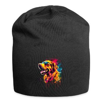 Lustige Golden Retriever Hund Kunst Hundebesitzer - Jersey-Beanie - Schwarz - Vorne