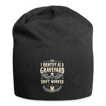 I Identify As A Graveyard Shift Worker - Jersey Beanie - black - Front