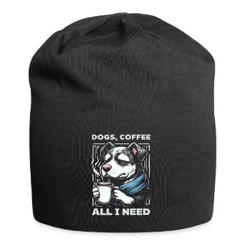 Funny Dog Art Dog Owner Dogs Coffee - Jersey Beanie - black - Front
