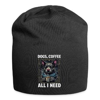 Lustiges Hund Kunst Hundebesitzer Hunde Kaffee - Jersey-Beanie - Schwarz - Vorne