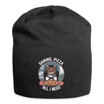 Drôles de chats Jeux Pizza Gamer Gamer Jeux - Bonnet en jersey - noir - Devant