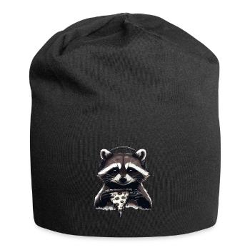 Funny Raccoon Gaming Pizza Gamer Gamer Gaming - Jersey Beanie - black - Front