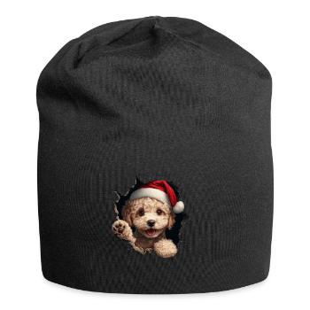 Hundebesitzer Hunde Weihnachten Weihnachts Hund - Jersey-Beanie - Schwarz - Vorne