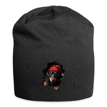 Hundebesitzer Hunde Weihnachten Weihnachts Hund - Jersey-Beanie - Schwarz - Vorne
