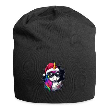 Licorne drôle Licornes de Noël Licorne - Bonnet en jersey - noir - Devant
