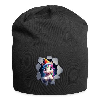 Licorne drôle Licornes de Noël Licorne - Bonnet en jersey - noir - Devant