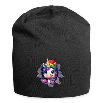 Licorne drôle Licornes de Noël Licorne - Bonnet en jersey - noir - Devant