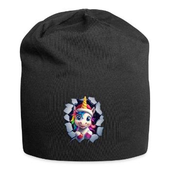 Licorne drôle Licornes de Noël Licorne - Bonnet en jersey - noir - Devant
